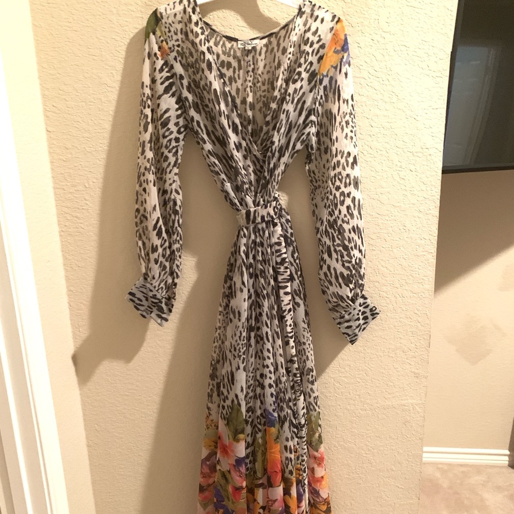 Spy Zone Exchange Women's Zebra Print  Belted Maxi Dress Size S